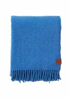 True blue, wool throw
