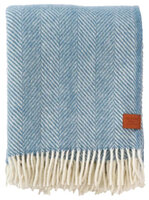 Herringbone cloudy blue, wool throw