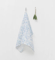 Botanisch blauw, linnen theedoek