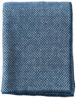 Zeeblauw wollen plaid