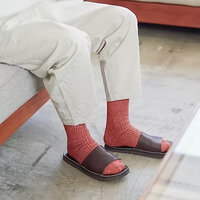 Hennep-katoen geribde sokken, boston brick