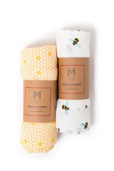 Malabar Baby swaddle set Busy bees