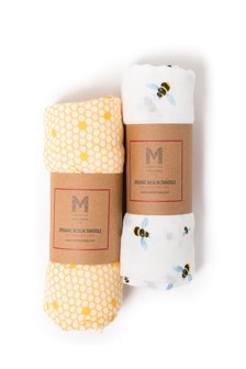 Malabar Baby swaddle set Busy bees