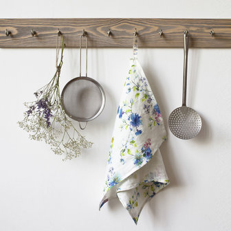 Linen Tales linnen theedoek met bloemen