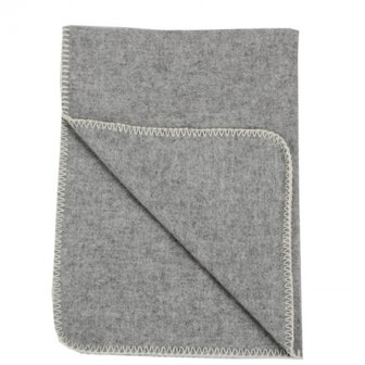 Soft Wool grijs, wollen babydekentje