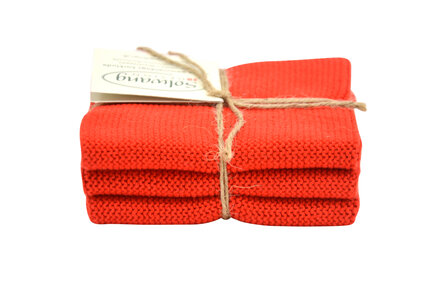 Bright red, set of 3 vaatdoekjes