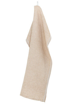 Maija, white-cinnamon, linen-tencel waffle towel