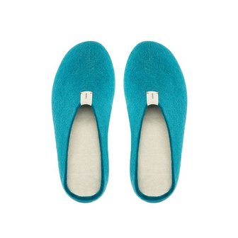 Baabuk wollen pantoffel turquoise