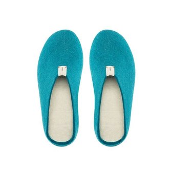 Baabuk wollen pantoffel turquoise