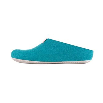 Baabuk wollen pantoffel turquoise