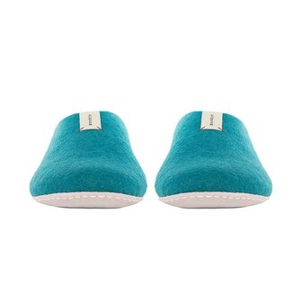 Baabuk wollen pantoffel turquoise