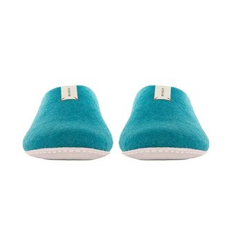 Baabuk wollen pantoffel turquoise