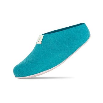 Baabuk wollen pantoffel turquoise