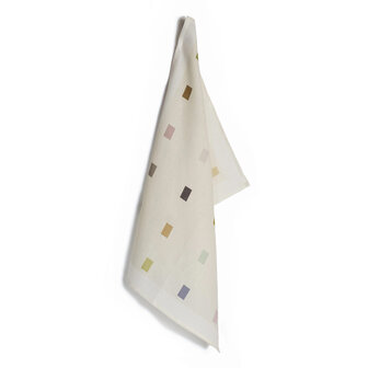 Blocks nature linen tea towel