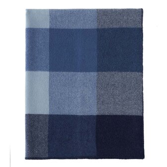 Block blue, wool throw