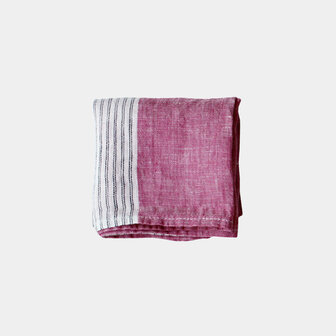 Cascata magenta, linen handkerchief