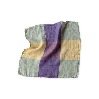 Echelle purple, linen handkerchief