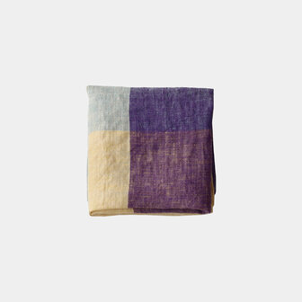 Echelle purple, linen handkerchief