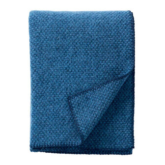 Domino zeeblauw, wollen plaid