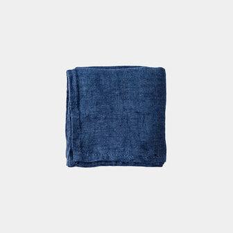 Sorbet pruisisch blauw, linnen zakdoek