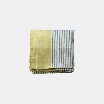 Delfi groen/geel, linnen zakdoek