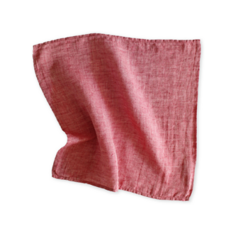 Camelia, linen handkerchief