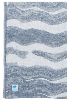 Aallonmurtaja, linen-blue, linen bathtowel