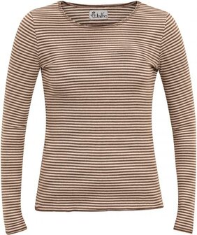 Longsleeve cotton brown-natural stripes