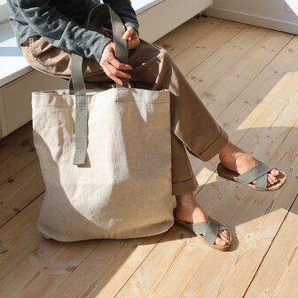 jute shopper olijfgroen