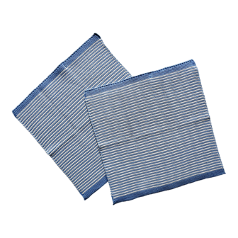 Blauw gestreept, set van 2 vaatdoekjes