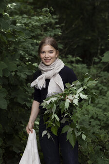 Lempi naturel melange, smalle linnen sjaal