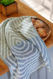 linen kitchentowel blue green