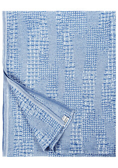 Kuohu badlaken, linnen-tencel-katoen, wit-helderblauw