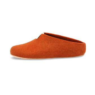 felted slippers rust orange