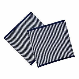 Marine blauw gestreept, set van 2 vaatdoekjes