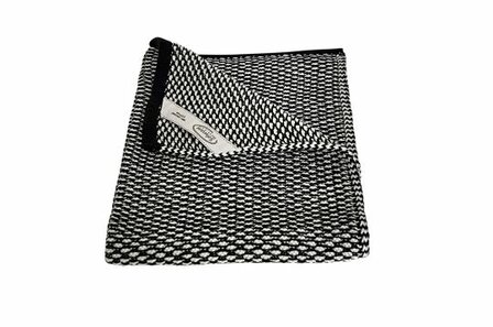 Licht rustiek blauw-naturel handdoekje