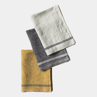 Duo blauw, linnen theedoek