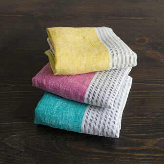 Cascata citroengeel, linnen zakdoek