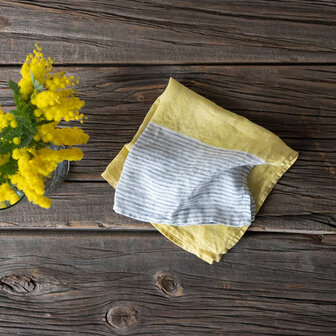 Cascata citroengeel, linnen zakdoek