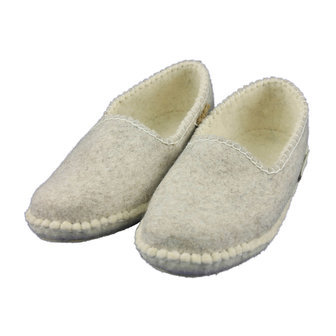 Felted wool slippers natural grey