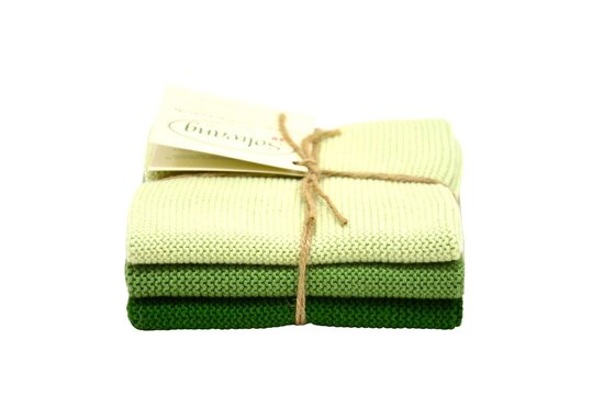 Forest green combi, set of 3 dishcloths