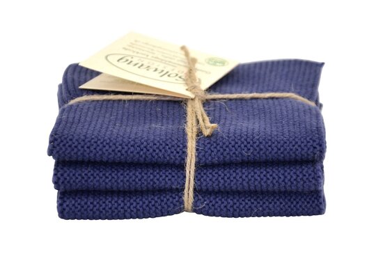 Solwang dishcloths, dark dusty blue, set of 3