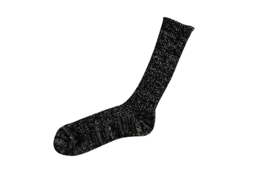 Nishiguchi Kutsushita geribde sokken van hennep en katoen zwart