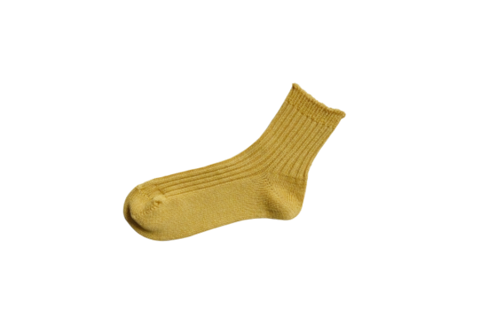 Ribbed linen socks yellow