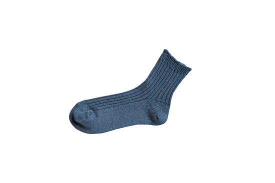 Ribbed linen socks blue