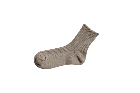 Ribbed linen socks beige