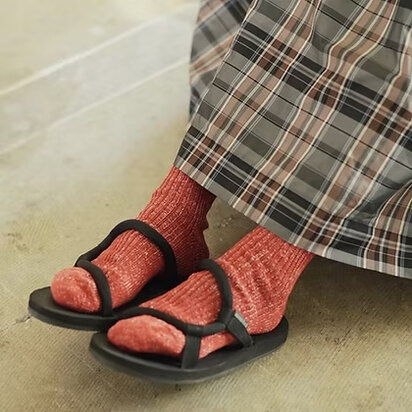 Hennep-katoen geribde sokken, boston brick