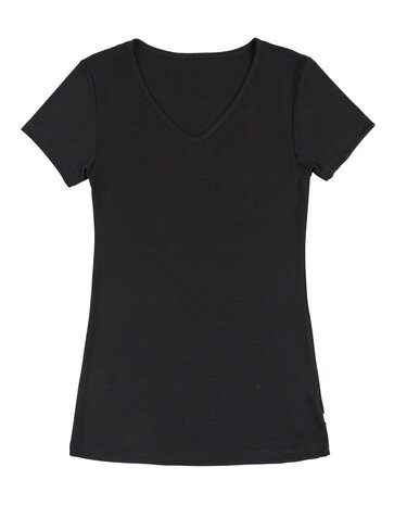 Sara, wool short sleeve t-shirt, black