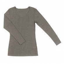 Sara, wool/silk long sleeve shirt,sesame