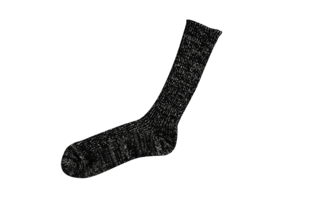 Hemp + cotton ribbed socks black